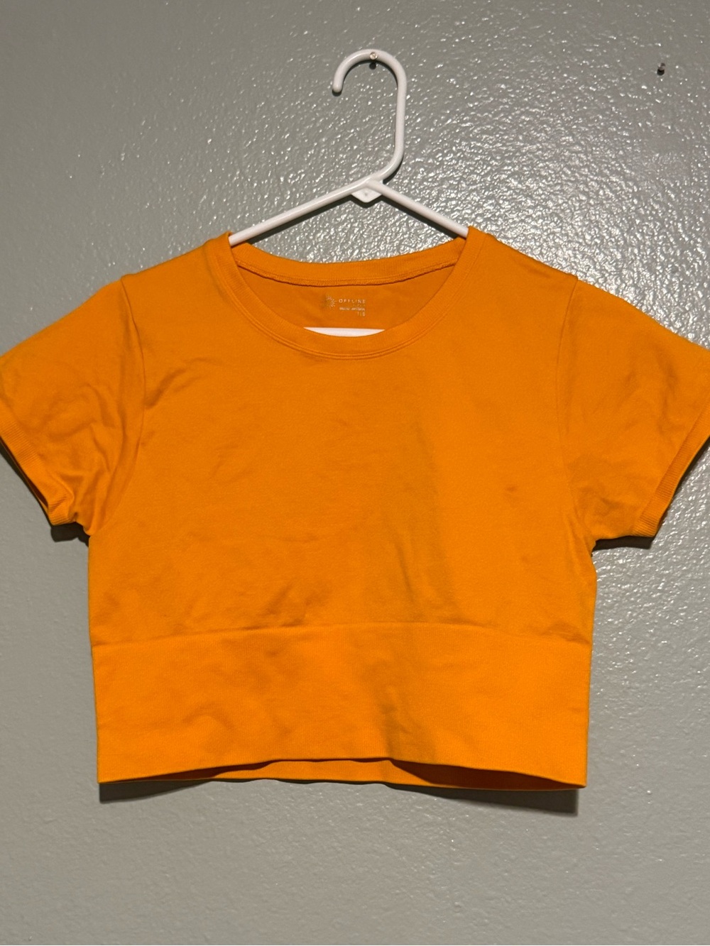 Offline Bright Orange Cropped Tee Large